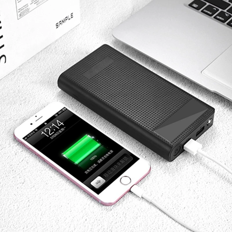 Двойной USB Type C QC3.0 7x18650 аккумулятор DIY Power Bank Box зарядное устройство для сотового