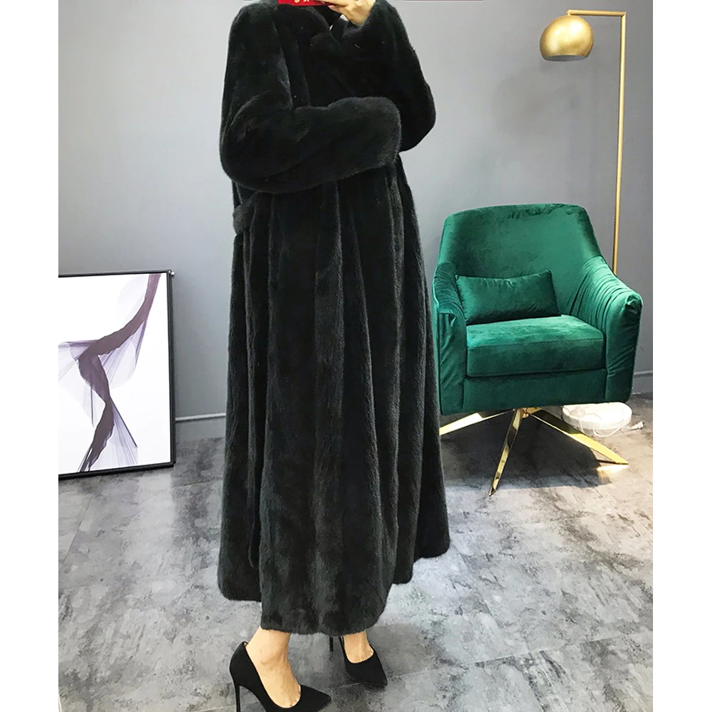 Denny &amp Dora новая женская норковая шуба модная длинная верхняя одежда толстая