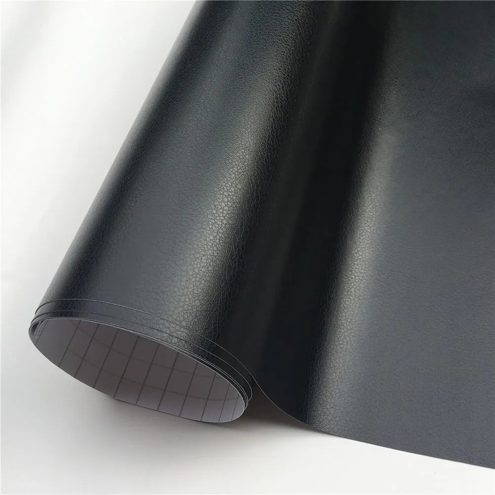 Black Leather Vinyl Сделай Сам, кожаная виниловая пленка, рулон, автомобильная пленка, пинг-фольга для обертывания, наклейка, без пузырьков, для велосипеда, консоль, компьютер, ноутбук, кожаный чехол для телефона - Название цвета: Black Leather Vinyl