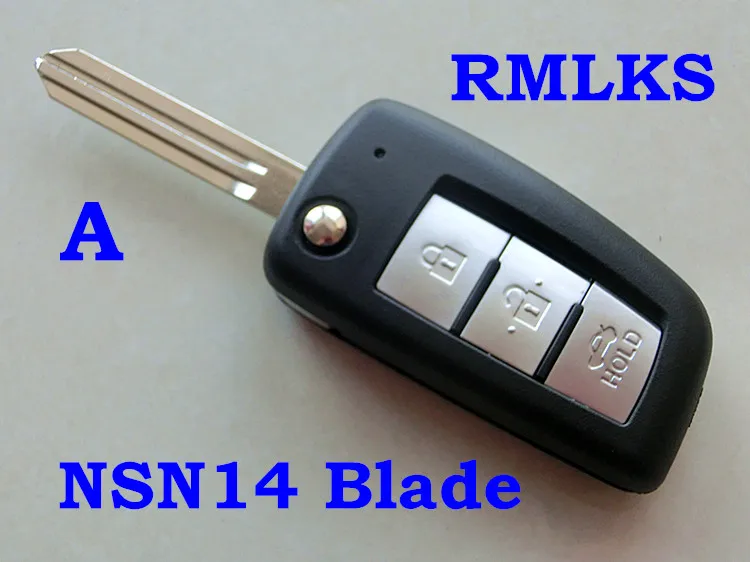 RMLKS складной 3 4 кнопки дистанционного флип ключ ShellFit для Nissan X-Trail Qashqai Geniss Altima Maxima Sentra Versa NSN14 лезвие Fob