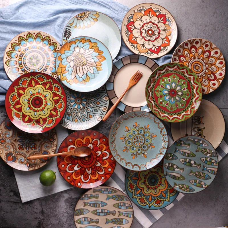 

Creative personality hand-painted ceramic plate West food plates dishes