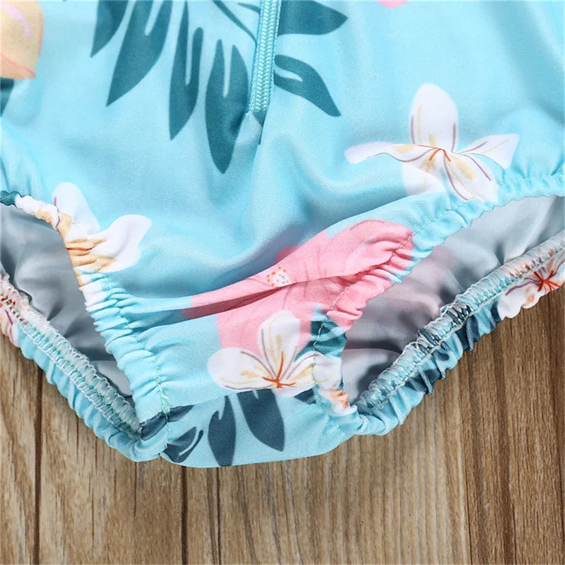 Цельный купальник с длинным рукавом для малышей маленьких девочек купальный