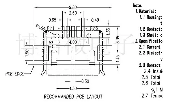 10 шт./лот разъем Micro USB 5pin контакт SMD длинные иглы медный корпус кудрявый рот для