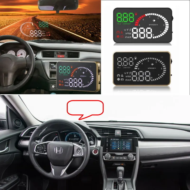 Автомобильный HUD Дисплей для Honda Accord/Civic/CRV/Fit/JAZZ/HRV Автомобиль безопасный проектор