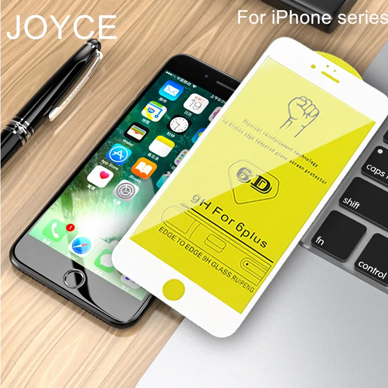 JOYCE 6D Защитное стекло для iPhone 7 8 6 s полноэкранная защита закаленное 67X10 8Plus |