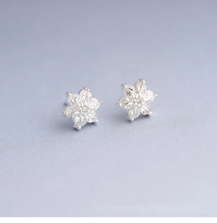 Женские серьги из серебра 925 пробы svsmall снежинок с инкрустацией дикими маленькими