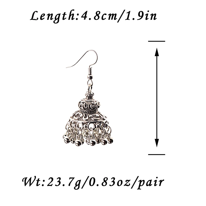 TopHanqi Щепка Цвет античный этнический Индии Jhumka Jhumki женские серьги в богемном