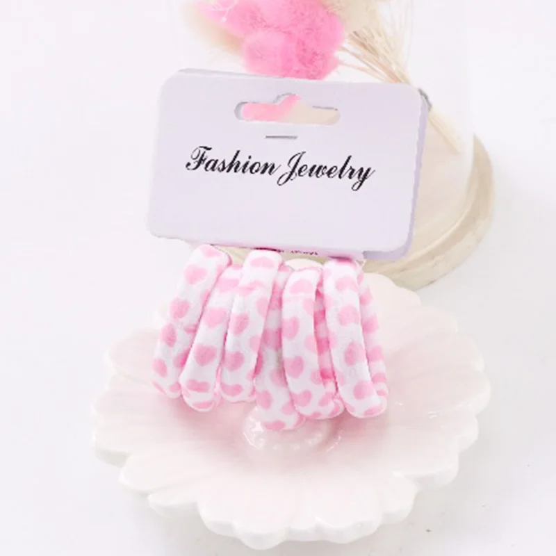 6 шт./компл. и девочек милый цветной принт нейлоновые мягкие эластичные резинки