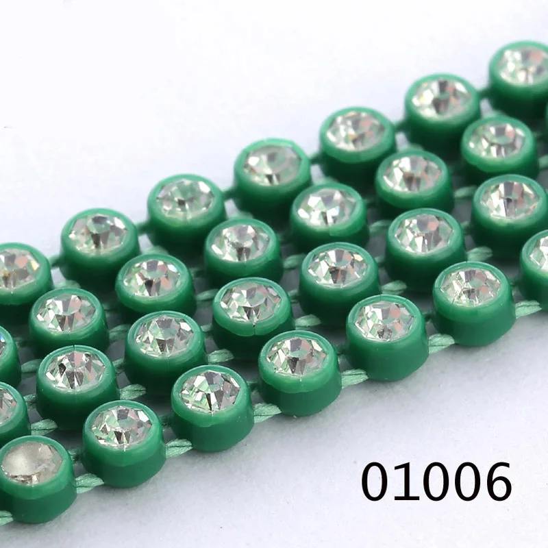 SS8 Plastic Crystal Rhinestone Banding Jewellery Making Accessories 10Yards/lot Crystal Rhinestone Banding Trim AM TAIDIAN - Цвет: 81006