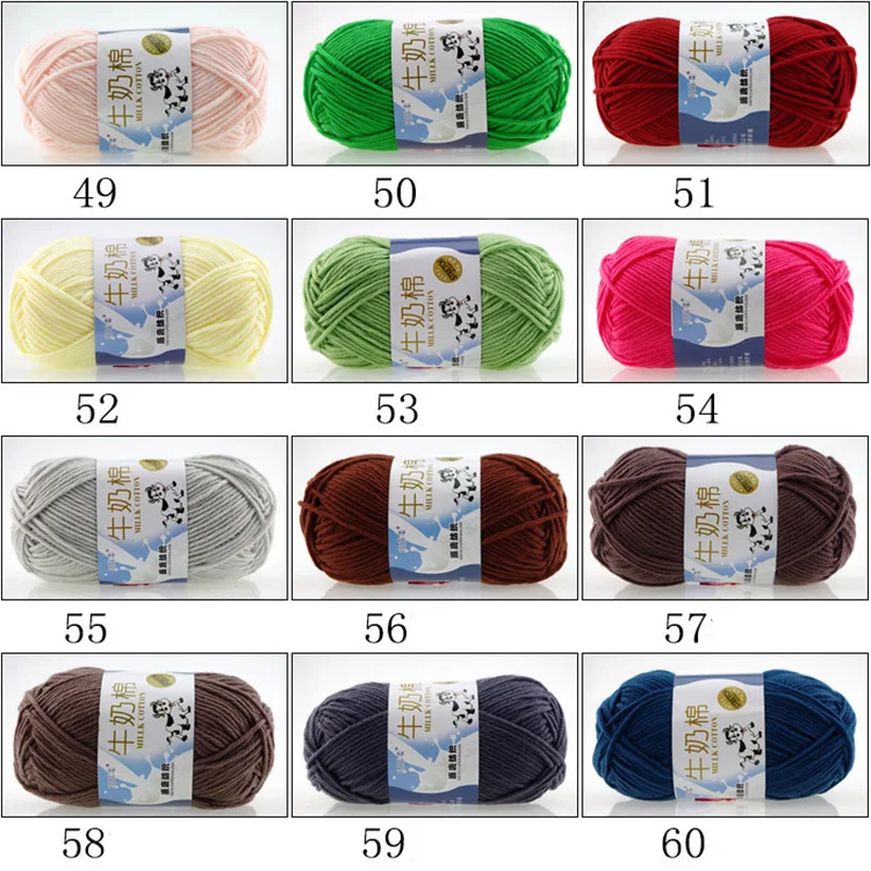 Мягкая молочная милая мягкая хлопчатобумажная пряжа толстая для вязания