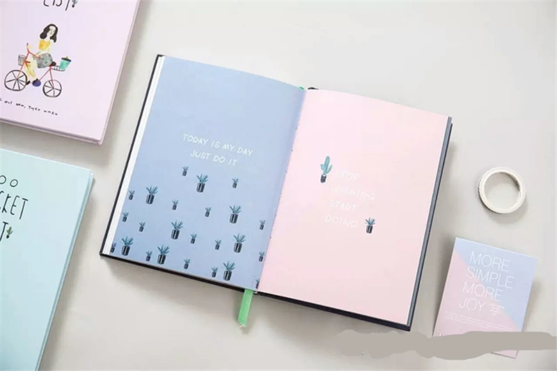 Kawaii, корейский блокнот в твердом переплете и журнал, 100 ведро, чтобы сделать список, A5, ежедневник,, блокнот, Filofax, набор канцелярских принадлежностей