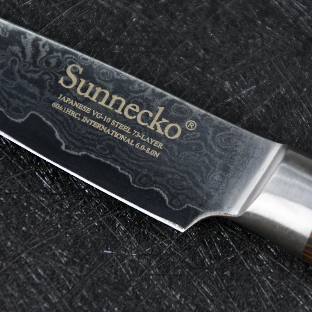 Sunnecko 3 шт. Кухня Ножи комплект японский Дамаск Сталь Sharp Шеф-повар Santoku обстрагывая