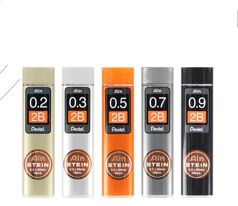 Без перерыва! Pentel карандашный грифель запасной Stein более кремнезема 0,2 0,3 0,5 0,7 0,9*60 мм механический карандаш для офиса письменные принадлежности