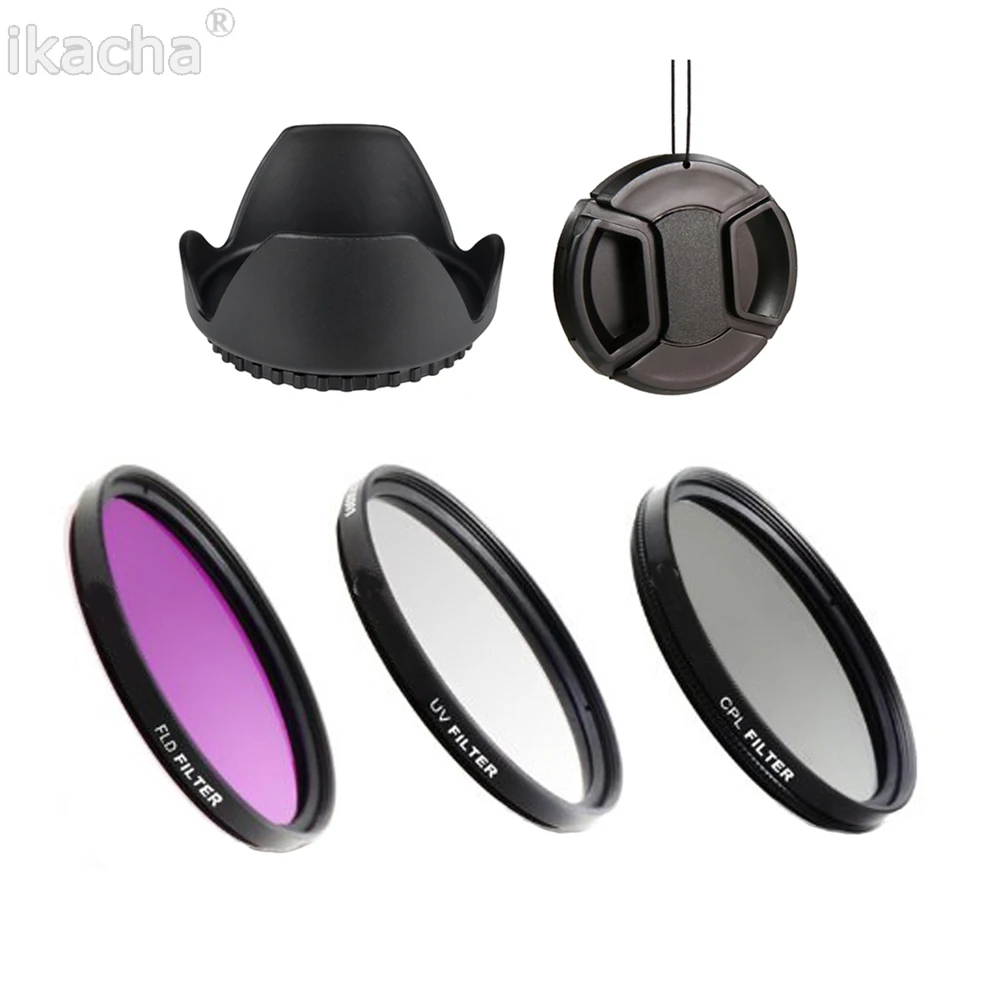 

52mm UV CPL FLD Lens Filter Kit+Lens Cap+Flower Lens Hood For Nikon D3100 D3200 D5100 D5000 D3000 D40 Camera