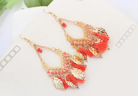 Новые модные женские серьги подвески в стиле бохо Разноцветные Украшения панк с