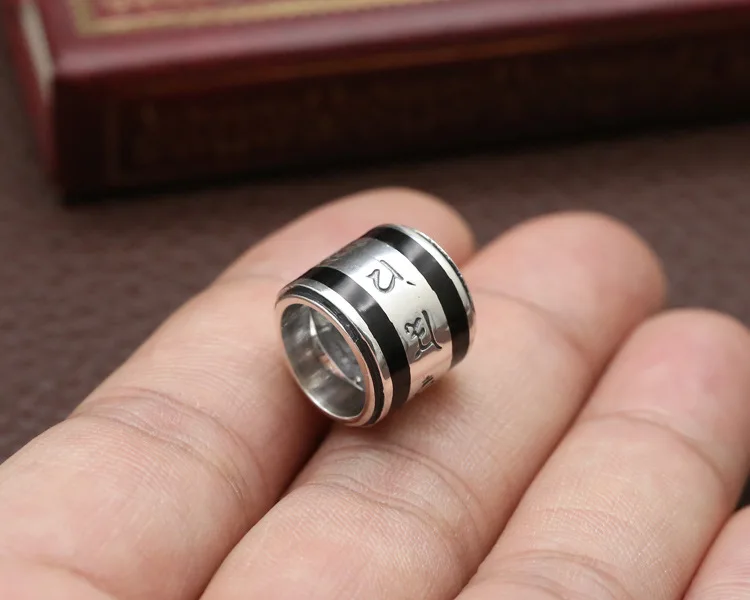 100% 925 Silver Tibetan Six Words Proverb Bead Pendant Buddhist OM Mani Kuanyin Buddha Mantra Good Luck | Украшения и аксессуары