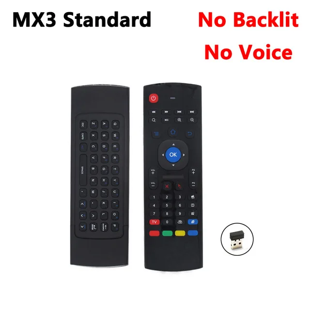 No Backlit No Mic MX3 MX3-L пульт дистанционного управления с подсветкой Air mouse с голосовым 2,4G RF Беспроводная клавиатура для Htv Xiaomi i9 X96 H96 pro Mag 250 5 Tv Box - Цвет: No Backlit No Mic