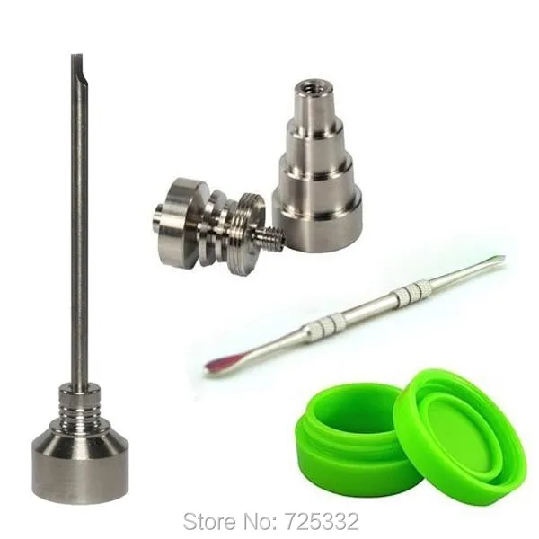Водопровод 10 мм 14 мм 18 мм Domeless gr2 Титан ногтей Dabber силиконовые jar carb Кепки Бонг набор инструментов
