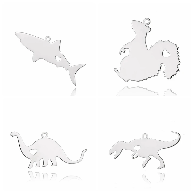 5 шт./Лот подвеска в виде животного Серебряная зеркальная полировка из