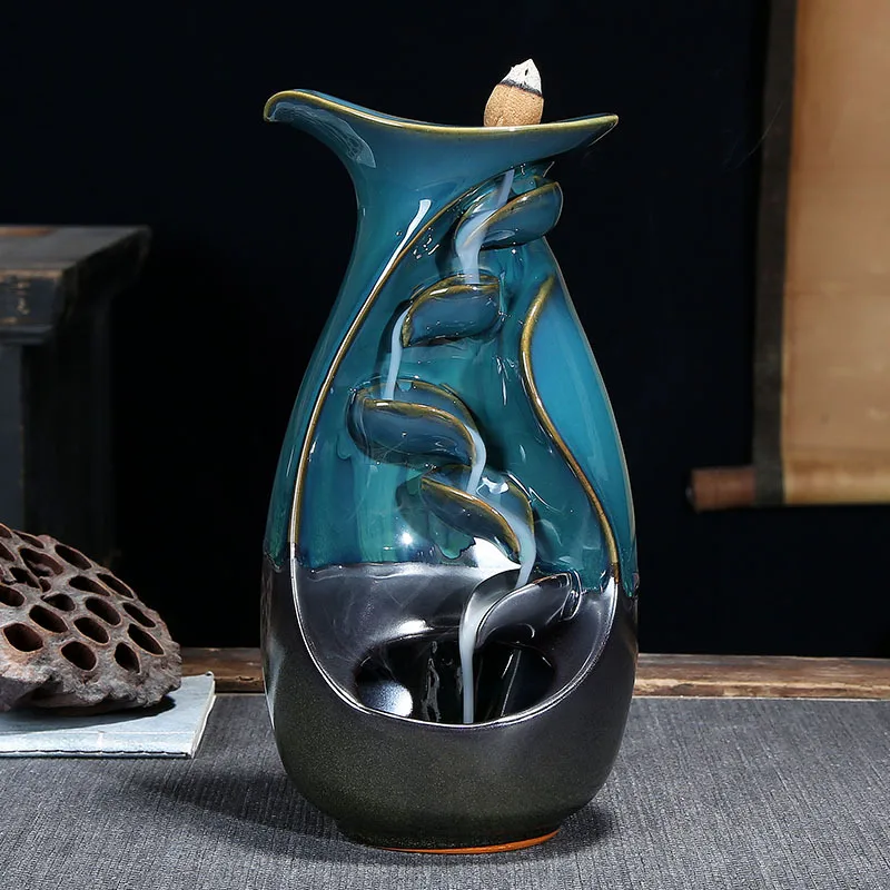 Backflow Ceramic Incense Burnerd Smoke Water Fall Down Mountain Handicraft Incense Censer Holder Home Decoration - Цвет: 1pcs
