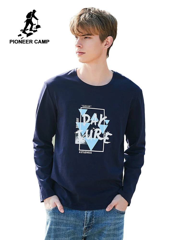 Футболка с длинным рукавом для мужчин Pioneer camps Повседневная футболка из хлопка