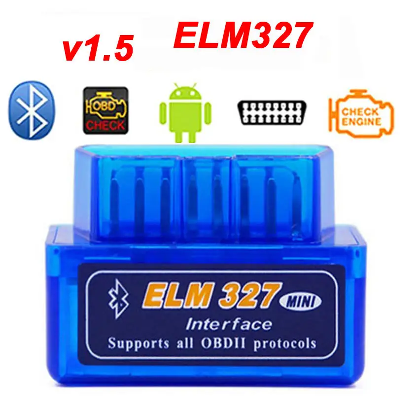 V1.5 супер мини ELM327 Bluetooth ELM 327 версии 1,5 с PIC18F25K80 чип OBD2/OBDII для Android Крутящий момент Авто сканер штрих-кода - Цвет: Ordinary chip Blue
