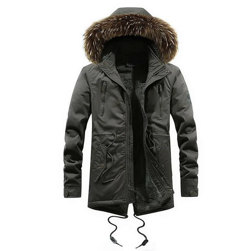 Warm Men Padded Parka Cotton Coat Winter Hooded Jacket Mens Personality Large Coat Thick Warm Windproof Parkas Male