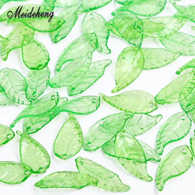 Акриловые бусины с зелеными листьями для изготовления ювелирных изделий 5 видов