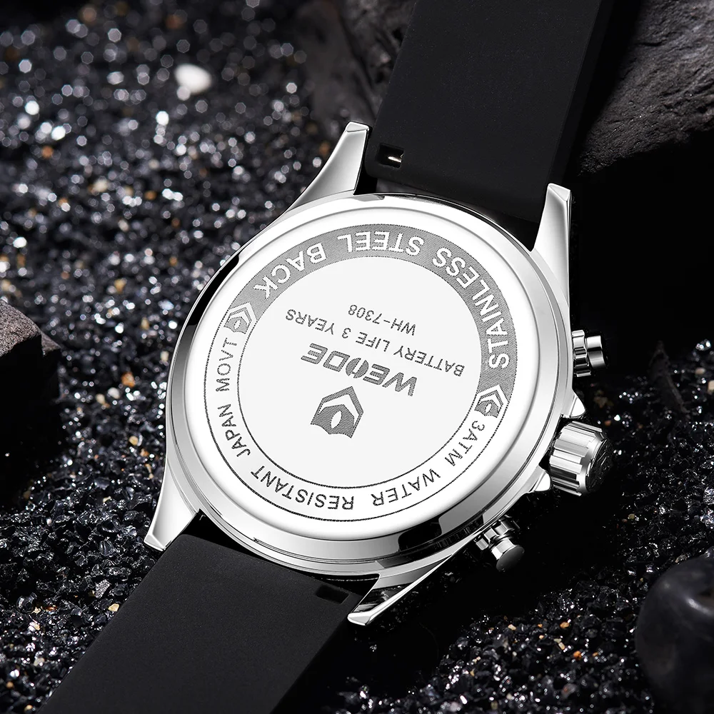 WEIDE мужские армейские спортивные кварцевые часы с силиконовым ремешком и датой