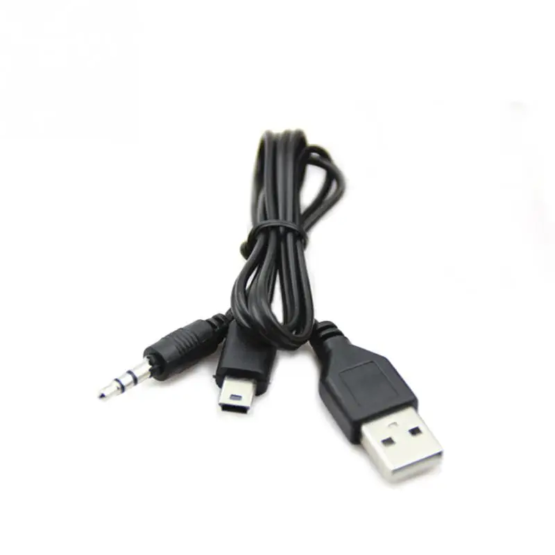 2 в 1 3 5 мм Высококачественный AUX кабель USB Male Mini Pin Зарядка для Bluetooth плеера