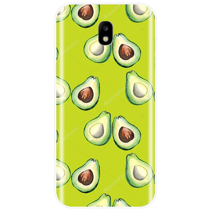 Милый Мягкий Силиконовый ТПУ чехол для телефона с авокадо Samsung Galaxy J3 J4 J6 J8 2018 J5 J7 2017