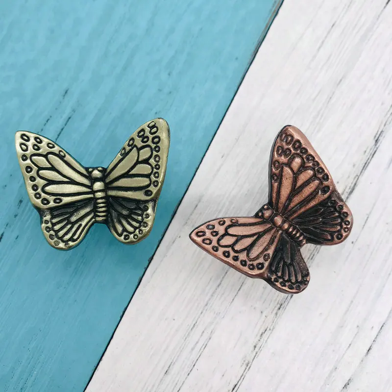 1 шт. Винтаж 3D бабочка ручка шкафа в ретро стиле из цинкового сплава цинковый