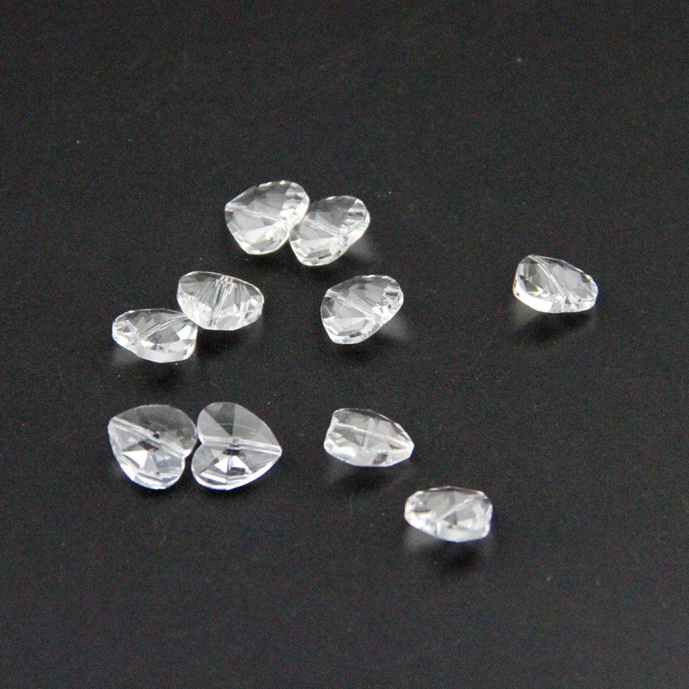 

2000/lot 14mm Various Colors Crystal Heart Beads Middle 1 Hole For Crystal Chandelier Pendents Diy Jewelry Making