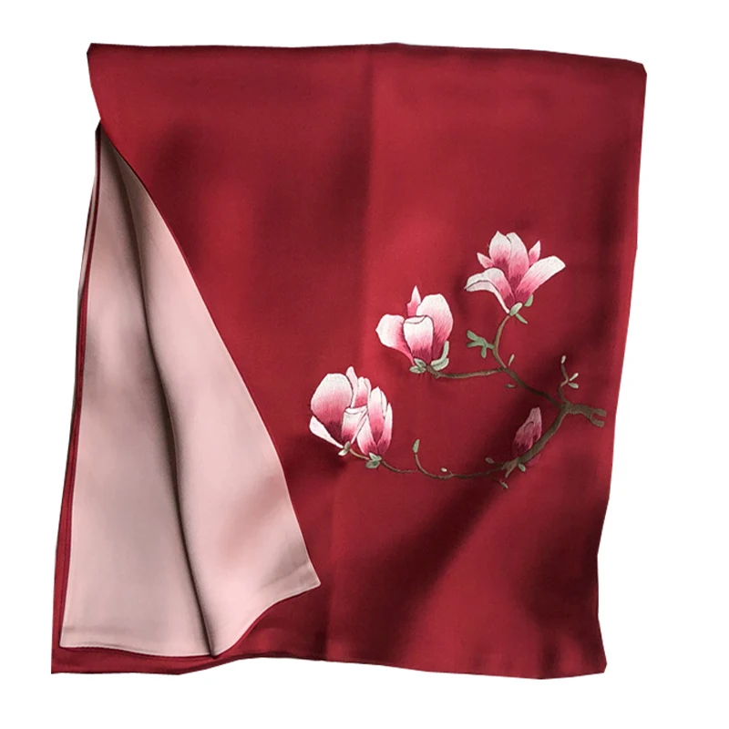 

High-grade silk embroidered scarf women silk, hand-embroidered versatile scarves shawl gifts for ladies 1order=1pc