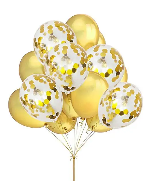 10confetti10 gold Вечерние украшения, декоративные шары с золотыми конфетти, девичник, свадебные украшения, вечерние, Anniversaire, золото - Цвет: 10confetti10 gold
