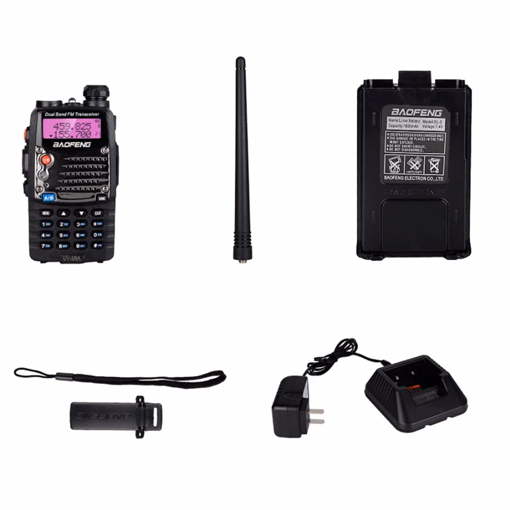 BAOFENG Long Range Walkie Talkie с наушниками Uhf Vhf UV 5RA Dual Band CB Ham радио сканер Полиция 5 Вт