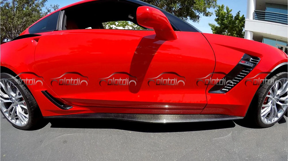 H1 Стиль сбоку юбки фартук губы расширение углеродного волокна для Chevrolet Corvette C7 стайлинга автомобилей обвесы