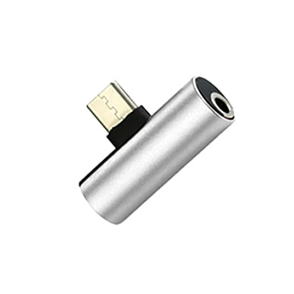 Серебристый 2 в 1 Тип C до 3,5 мм разъем для зарядки наушников конвертер usb type-C аудио кабель адаптер для Xiaomi 6 huawei P10 mate 20 type C - Цвет: Серебристый