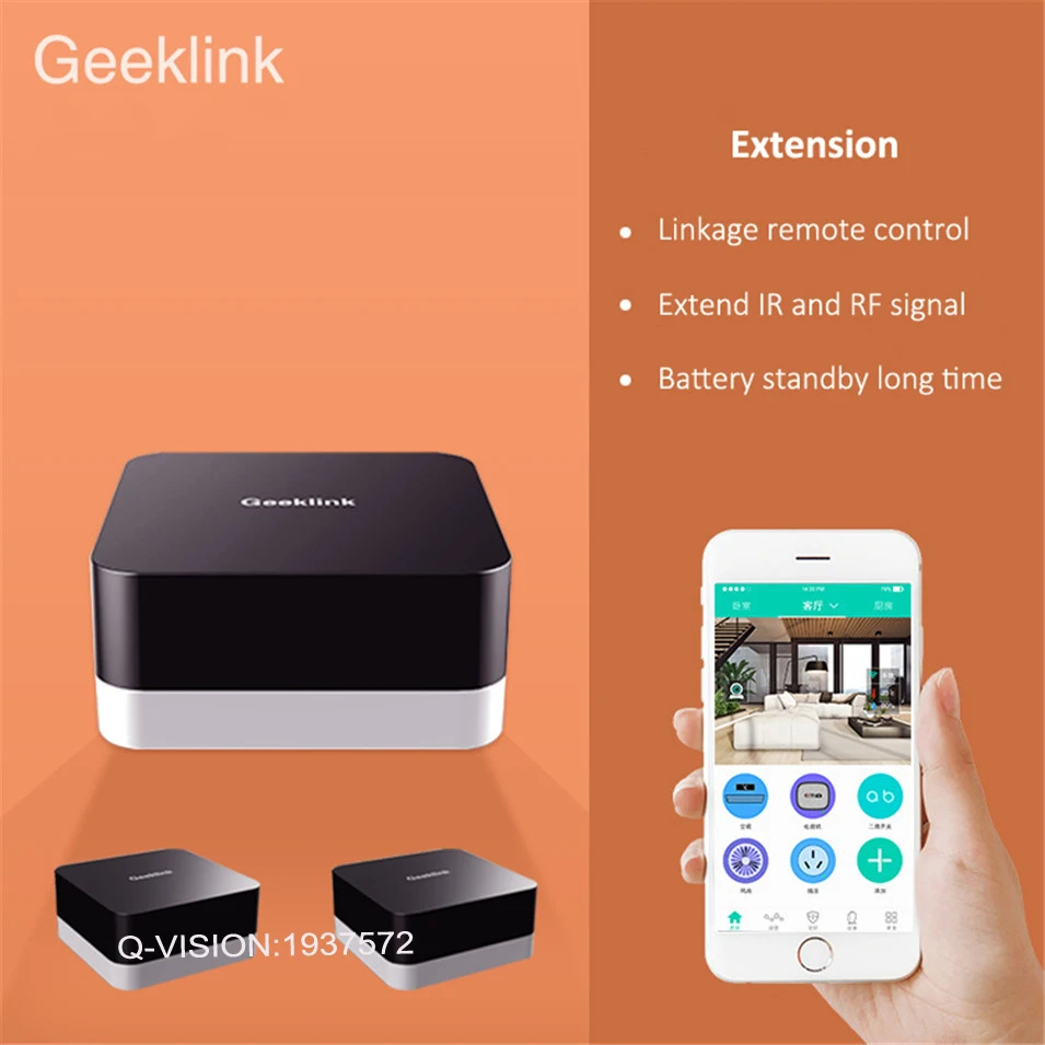 

2PCS Geeklink Extension, Extend IR + RF Signal, Compatible with Thinker or Remotebox 3S Smart Home Intelligent Controller
