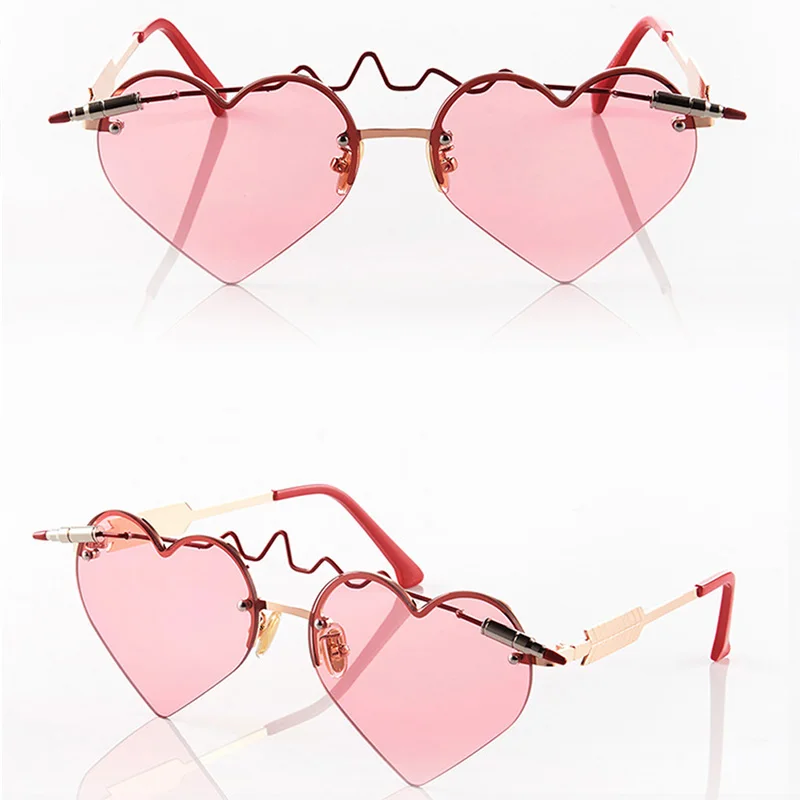 Gafas Модные женские солнцезащитные очки Брендовые дизайнерские Роскошные Винтажные Солнцезащитные очки в форме сердца женские очки распродажа-продавец - Цвет линз: c1