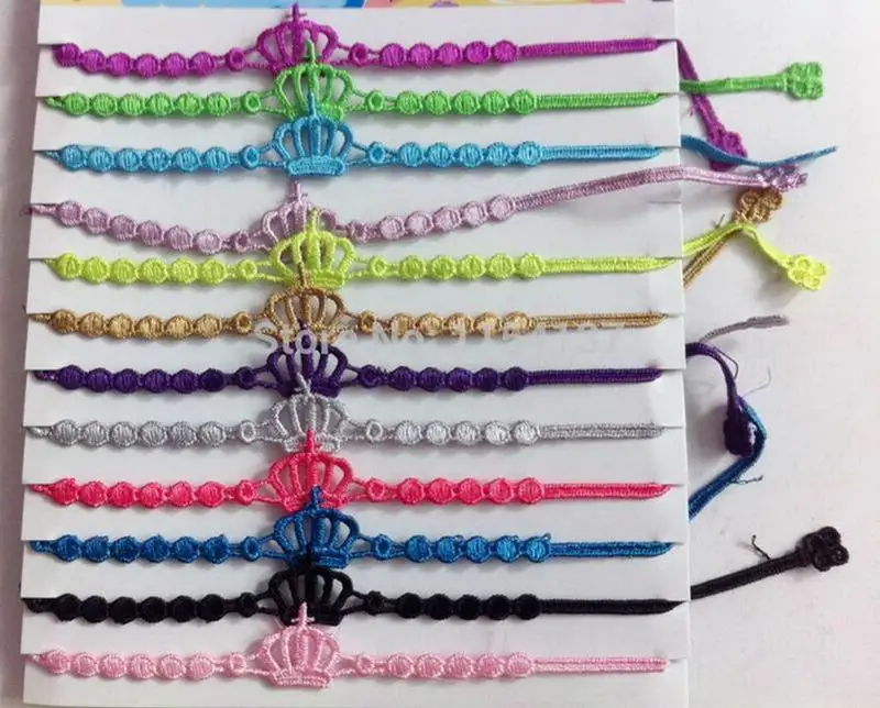 Оптовая продажа акция 24 шт./лот разноцветный Итальянский Кружевной браслет с