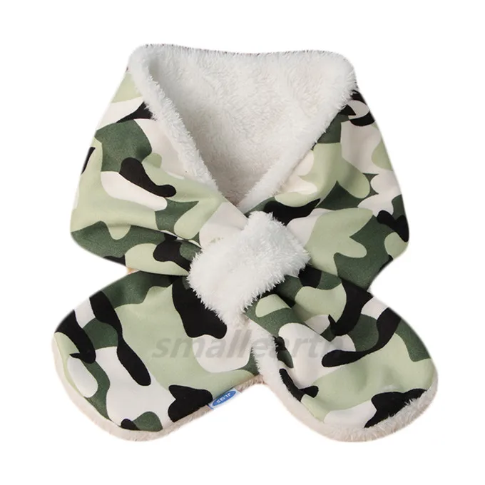 Camouflage green Осень-зима с плюшевой подкладкой для детей, шарф для девочек, для мальчиков милый плюшевый шарф Детские шарф для малышей, с круглой горловиной, теплые детские шейный платок - Цвет: Camouflage green