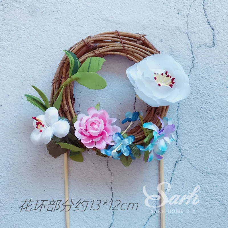 1 шт. белый розовый синий цветок лист венок торт Топпер десерт украшение для дня