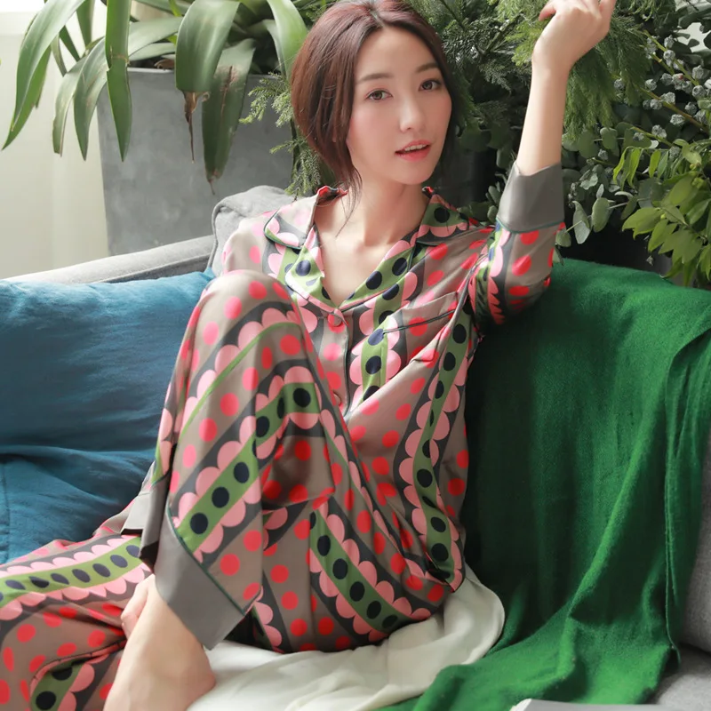 Новые весенние пижамы женщина печати костюм корейский для отдыха|Комплекты