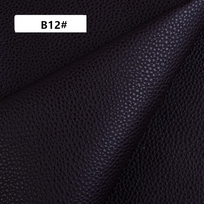 B12 50x138 см 1 мм Толстая мягкая личи искусственная кожа ткань тисненая синтетическая искусственная кожа ткань для DIY сумки дивана автомобиля украшения мебели - Цвет: B12