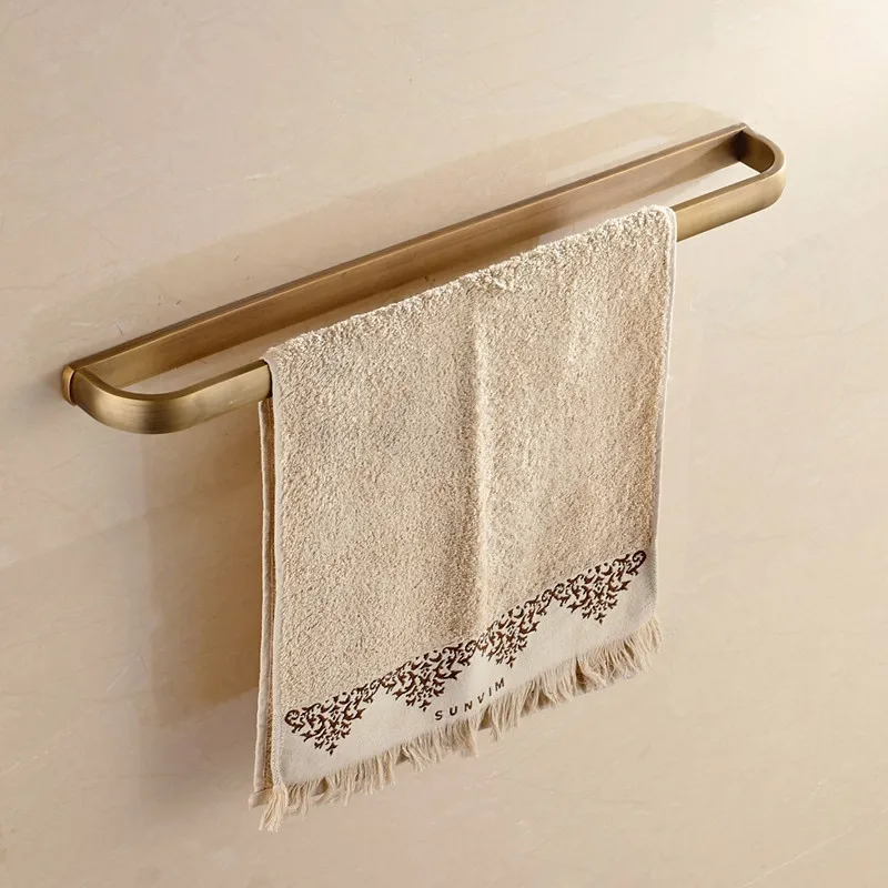 Single Towel Bar Античный латунный набор аксессуаров для ванной комнаты, настенный держатель для туалетной бумаги, держатель для полотенец, вешалка для полотенец, стеклянная полка для ванной комнаты, аксессуары для ванной - Цвет: Single Towel Bar