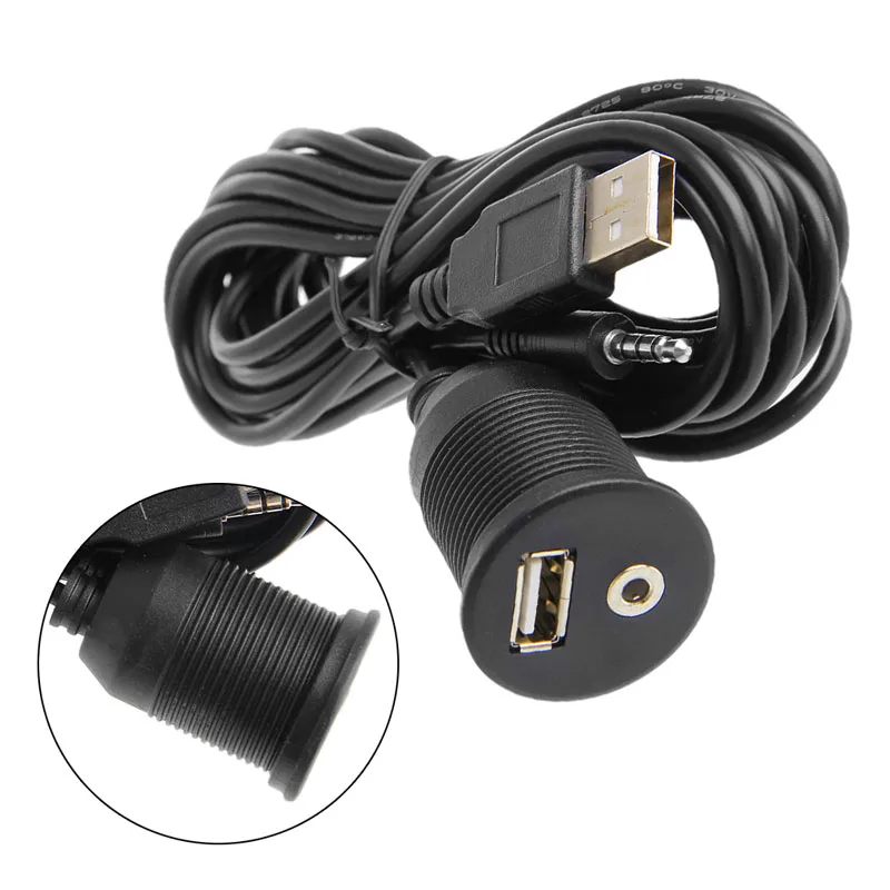 1 м/2 м автомобильное крепление для приборной панели 3 5 мм USB 2 0 AUX удлинитель