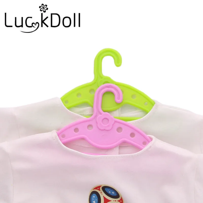 LUCKDOLL 5 шт./лот вешалки для одежды подходят 18 дюймов Американский 43 см BabyDoll одежда аксессуары, игрушки для девочек, поколение, подарок на день рождения