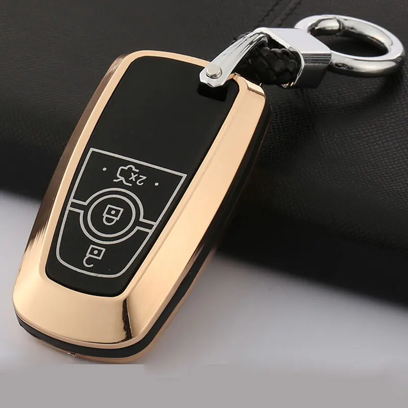 

Zinc Alloy Leather Car Key Cover Case fit for Ford Focus 3 Ecosport Kuga Escape Key Cover Key Bag glow in dark