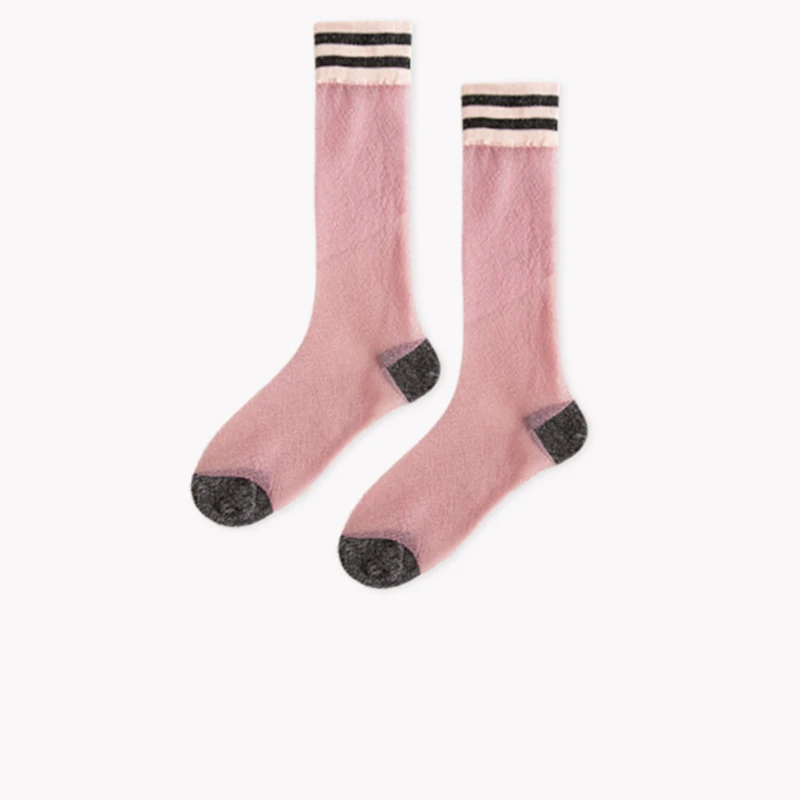 Носки женские корейские весенне-летние сетчатые уличные носки серебряные модные